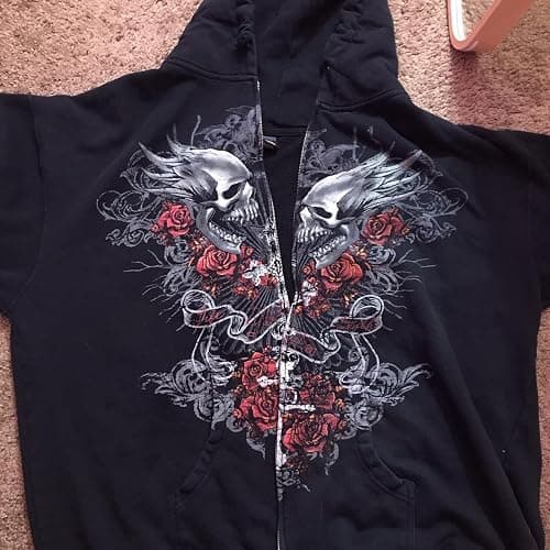 Yuemengxuan Womens Y2K Zipper Hoodie Long Sleeve Sweatshirt Harajuku Punk Grunge Tops Oversized Vintage Streetwear thumbnail 4