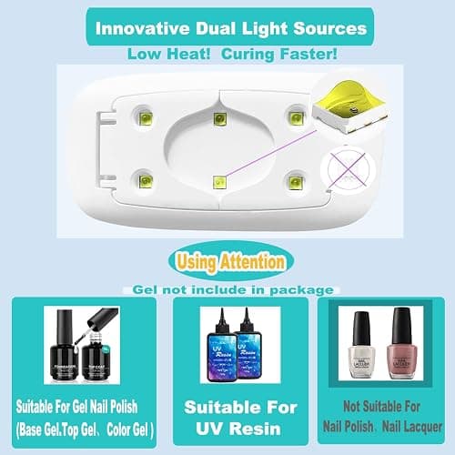 Kepma UV LED Nail Dryer Mini lamp Portable Curing Light for Gel Nail Polish,6w(White) thumbnail 2