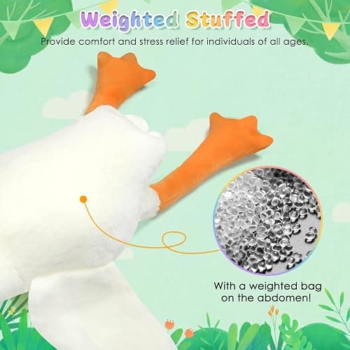 CottonStar Goose Stuffed Animal 20 Inch Plush Toy, 1.4 lbs Cute Duck Stuffed Animal, Plush Soft Plushies Pillow Doll Toys, Gift for Anxiety Kids and Friends, White thumbnail 2