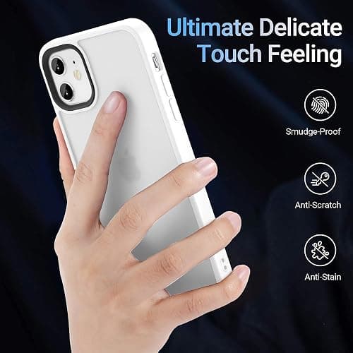 Yriklso for iPhone 11 Phone Case, Shockproof, Military Grade Drop Protection, Protective Hard Back Slim Translucent Case for iPhone 11 6.1'', White thumbnail 4