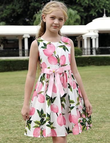 Kid Floral Cotton Girls Dresses Summer Girl Clothes thumbnail 2