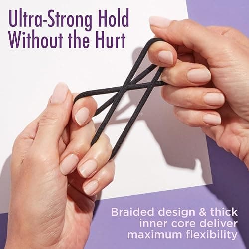 Goody Ouchless Elastic Hair Ties, 30 Ct, Black, 4MM Rubber Bands, Pain-Free | Hair Styling Accessories for Women & Men, Made for Long-Lasting Braids, Ponytails & More, No Pull or Damage, All Hair Types thumbnail 8