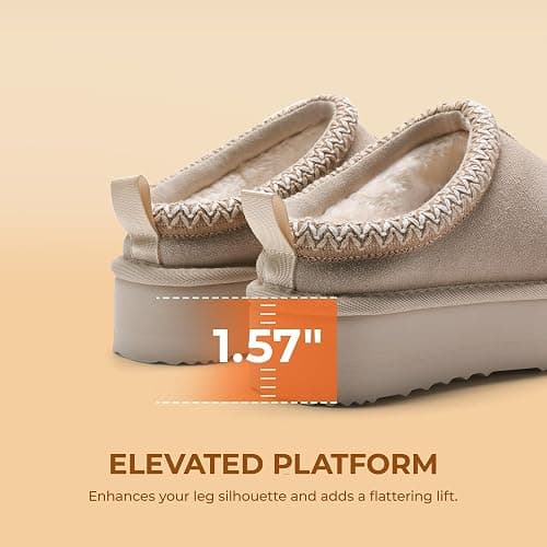DREAM PAIRS Women's Platform Slippers Genuine Suede Slip-on Warm FuzzyEasy Autumn Winter Fluffy Comfy Furry Shoes for Outdoor Indoor thumbnail 8