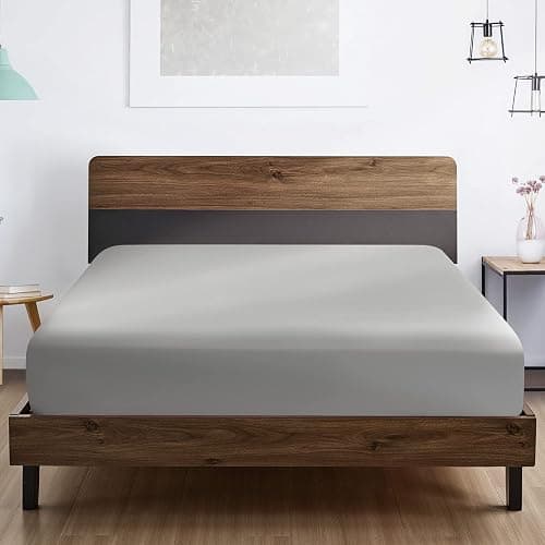 FreshCulture Full Fitted Sheet - Hotel Quality Fitted Sheet - Ultra Soft & Breathable - Brushed Microfiber - Deep Pocket - Cooling Fitted Sheets for Full Size Bed (Light Grey) thumbnail 6