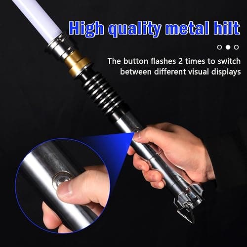 LIHTJOYFUN Lightsaber,Metal Dueling Light Saber, Smooth Gesture Swing,USB Rechargeable Lightsabers with 18 Set Sound Effects with 19 Colors Change,Light Saber Sword Toy（Luke） thumbnail 5