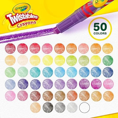Crayola Mini Twistables Crayons for Kids (50ct) Stocking Stuffers & Holiday Gifts, No Peel Toddler Crayons for Coloring Books, Arts & Crafts Supplies, 3+ thumbnail 4