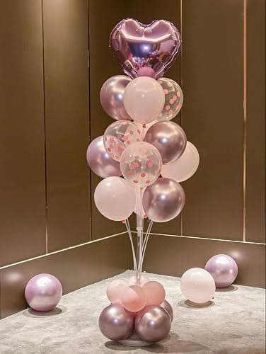 JOYFLOAT Pink Balloons for Wedding Bridal Shower Baby Shower Decorations | 60Pcs 12Inch Pink and White Balloons Include Macaron Pastel Metallic Pink White Confetti Balloons, Birthday Party Decorations thumbnail 7
