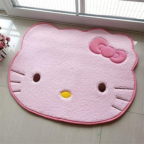 SOFPRO Area Rugs Kawaii Carpet Super Soft Area Rugs Cute Cartoon Kitten Face Pattern Bedroom Mats，Luxury Shaggy High Absorbent and Anti Slip - Image 1