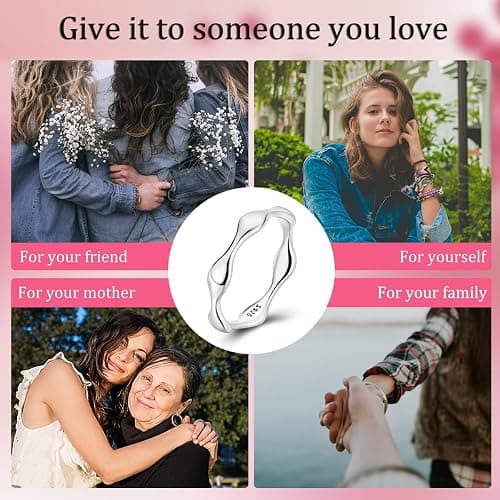 Hapour 925 Sterling Silver Ring for Women, Simple Statement Eternity Rings Modern Geometric Everyday Unique Wedding Band Stackable Rings 6-9 thumbnail 6