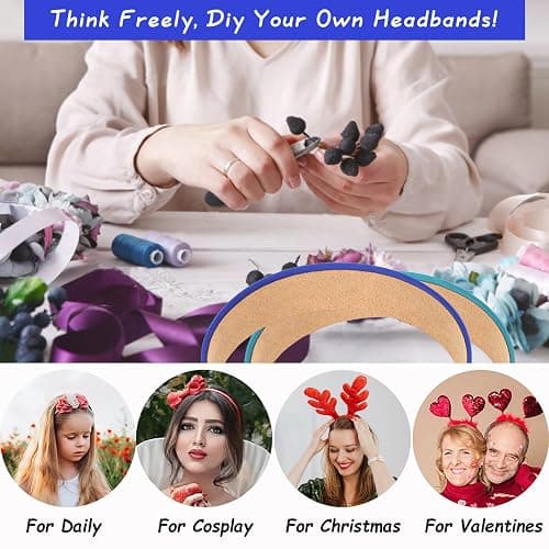 Wecoe 10 Pack Satin Headbands 1.3 Inch Wide Red Black Green Purple Brown Blue Headband Women Girls Non Slip Fashion Hair Bands Diy Costume Hair Accessories Women Girls Diademas Coreanas Para Mujer thumbnail 4