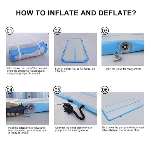 DAIRTRACK Inflatable Gymnastics Air Mat 10ft/13ft/16ft/20ft Tumble Track Tumbling Mats for Home Use/Gym/Training/Cheerleading/Yoga/Water thumbnail 6
