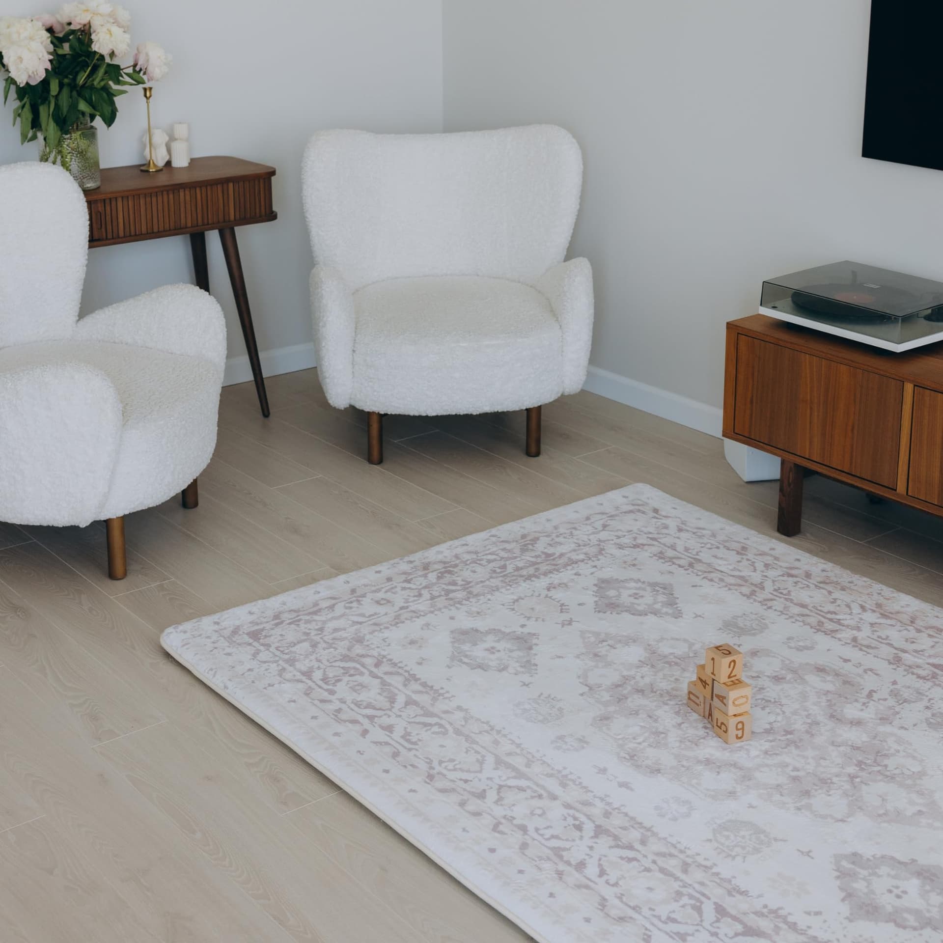 Luxurious Large Soft Baby Play Mat - Soft Padded Play Mat for Babies - Rebound Memory Foam Mat - Non Toxic Baby Play Rug - Large Baby Floor Mat for Tummy Time (Beige Distressed 140x200cm) thumbnail 4