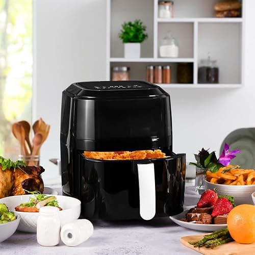 Innoteck Kitchen Pro 5L Air Fryer with Viewing Window - Healthy Low Fat No Oil Cooking - For Air Frying, Roast, Dehydrate, Bake, & Reheat - Dishwasher Safe Accessories, Non-Slip Feet - Gloss Black thumbnail 2
