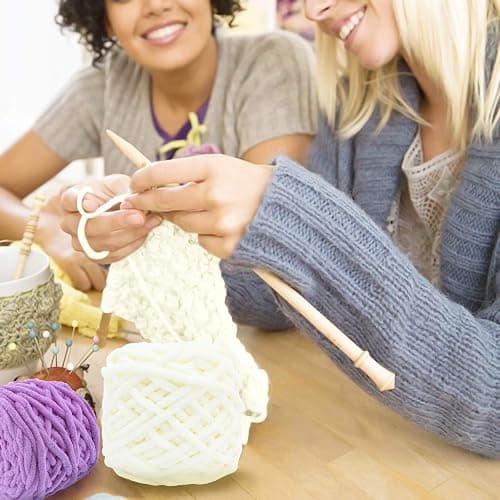 2X100g Chunky Yarn for Knitting Wool Ball Made of Cotton, Wool and Acrylic Soft and Warm Weaving Scarf and Slippers DIY Plush Knitting. thumbnail 2