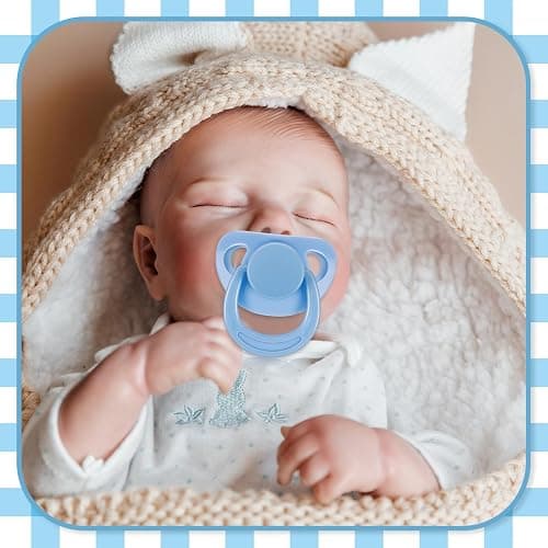 Jexine 4 Pieces Reborn Doll Accessories, Includes 2 Magnetic Pacifier and 2 Doll Bottles, Feeding Bottle Gift for Shower Birthday, Random Pattern(125 ml,Cute,Pink,Blue) thumbnail 5