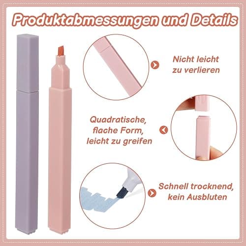 Partideal 33 Stück Textmarker Pastell Set,12 Stück Aesthetic Marker Stifte 5 Stück 0,5 mm Gelstifte mit 10 Ersatzminen Enthalten und 6 Korrekturbänder für Journal Bibel Schule Büro thumbnail 3