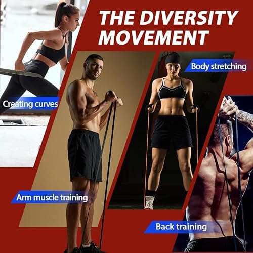 LEEKEY Resistance Bands, Exercise Bands with Handles,Pull Up Assist Bands - Band Set with Door Anchor - Bands for Working Out,Band for Men and Women Fitness Training,Home Workouts thumbnail 4