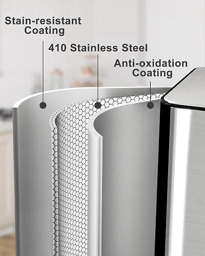 Sunvasagoo Dual 30 Liters - 16 Gallons Dual Trash Can with Recycle Bin, Stainless Steel Garbage Can with Separated Lid and Foot Pedal for Kitchen Deodorizer Compartment thumbnail 6