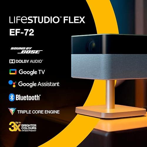 Epson Lifestudio Flex EF-72 Oak, Portable Smart Projector, Sound by Bose, Google TV, 4k Pro-UHD, Adjustable Stand, Indoor/Outdoor Use, 5-year warranty* thumbnail 4