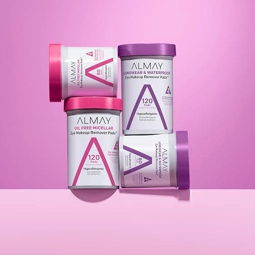 Almay Eye Makeup Remover Pads, Longwear & Waterproof, Hypoallergenic, Fragrance-Free, Ophthalmologist Tested, Stocking Stuffer for Women, 120 Count (Pack of 2) thumbnail 5