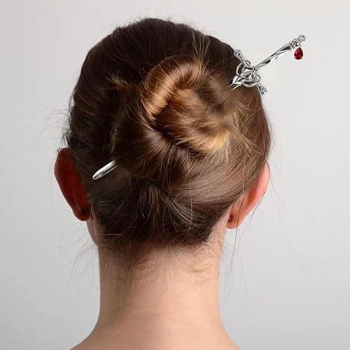 4Pcs Ancient Style Sword Hair Chopsticks Chinese Style Hair Sticks for Bun Hair Long Hair Classic Vintage Flower Hair Sticks Women Girl Gifts thumbnail 2