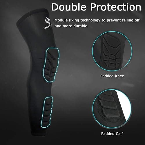 Knee Calf Padded 2 Pack Compression Leg Sleeve Shin Protective Support thumbnail 4