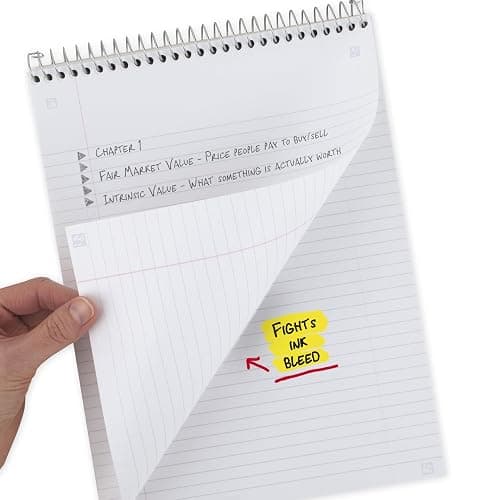 Five Star Top Spiral Notebook + Study App, 1 Subject, College Ruled Notepad, 8-1/2" x 11", 100 Sheets, Fights Ink Bleed, Water Resistant Cover, Tidewater Blue (820058D-ECM) thumbnail 5