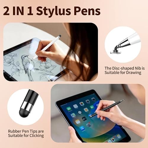 YITIAOXIAOYU 10PCS Stylus Pen for Touchscreen,Lightweight 2 in 1 Design | Stylus Pen for iPad,Nintendo Switch,iPhone, Android Tablets Capacitive Touch Screen,Stylus for Drawing,Note-Taking & Gaming thumbnail 3