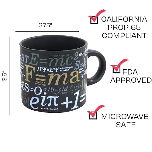 The Unemployed Philosophers Guild Math Mug - Sip Your Coffee While Learning Famous Mathematical Formulas and Equations, Comes in a Fun Gift Box, 14oz thumbnail 3