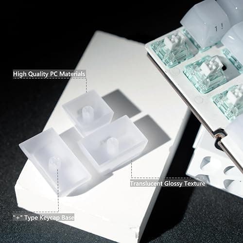 Womier Keyboard Keycaps Jelly - Ceramic Keycaps Style, Clear White Key Cap, Transparent Side Printed Custom 60 65 75 100 Percent for Cherry MX, Outemu, Gateron Mechanical Keyboards(MDA Profile) thumbnail 4