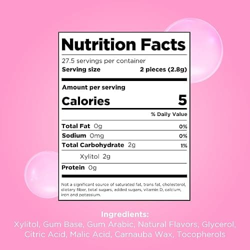 PUR Gum, Bubblegum, Xylitol Gum, No Artificial Flavor, 330 Count (6x55) thumbnail 2