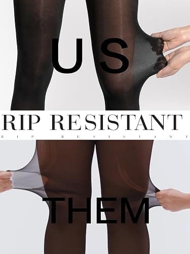 HOTBOSS Unbelievable Durability Tights, Rip Resistant Pantyhose, 40D Semi Sheer High Waist T-Crotch Strong Tights for Women thumbnail 4