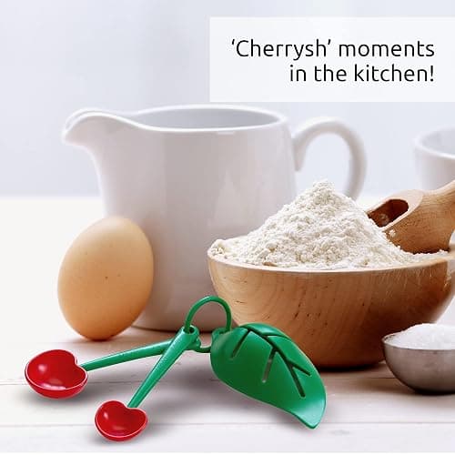 OTOTO Measuring Cups Set - Teaspoons for Dry & Liquid Ingredients, BPA-free & Dishwasher Safe, Funny Gifts, Baking Accessories, Unique Kitchen Gadgets (Mon Cherry) thumbnail 2