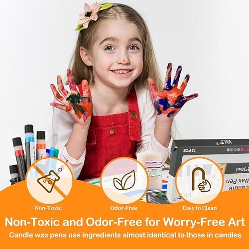 VVF Candle Wax Pen Set – 12 Vibrant Colors with 2 Glitter Pens for Fun DIY Candle Painting, Candle Making, Crafts, Holiday & Party Decorations thumbnail 4