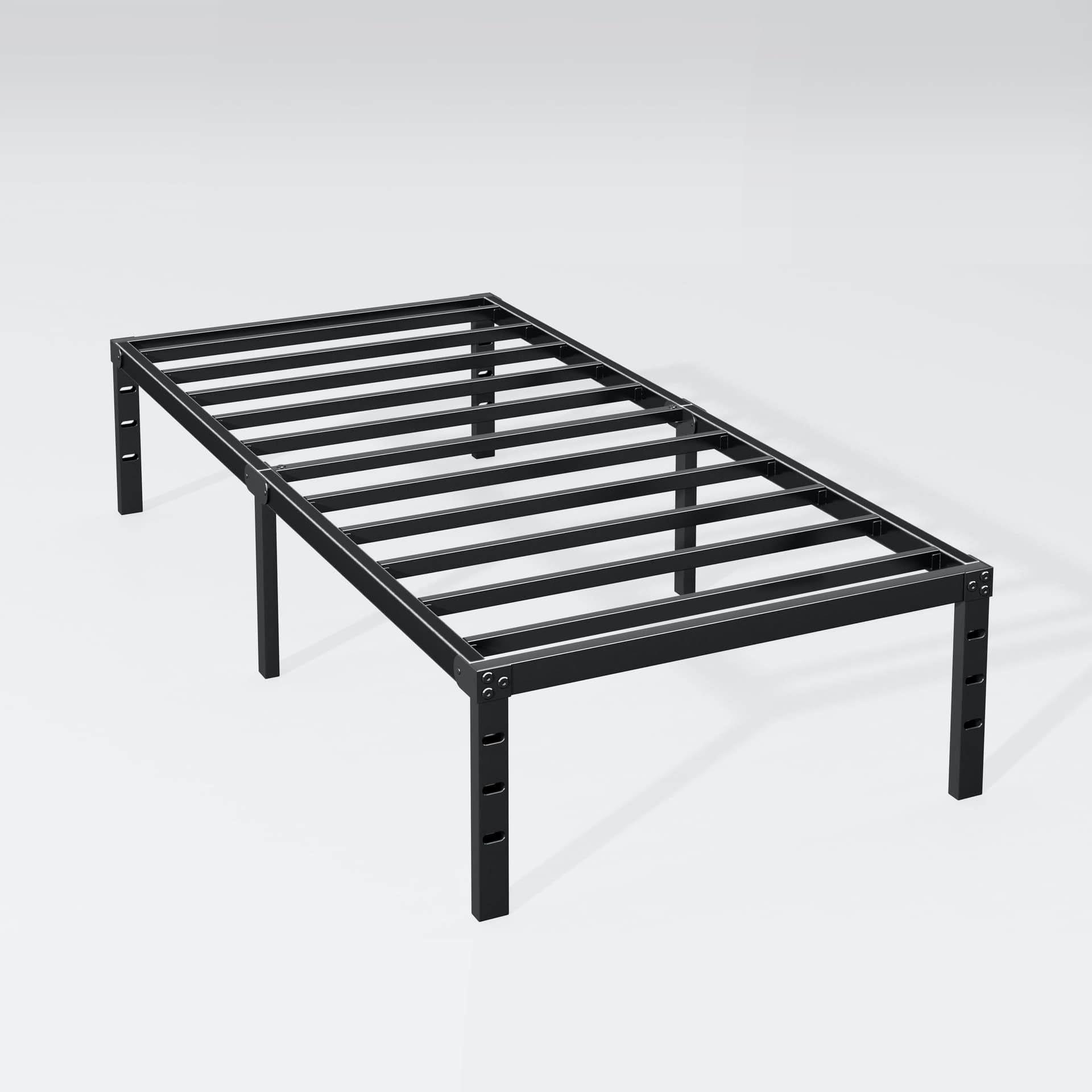 Hafenpo - Marco de cama tamaño individual de 30.5 cm, marco de cama de plataforma resistente, de metal, antideslizante, no necesita somier fácil de montar, buena capacidad de carga thumbnail 9