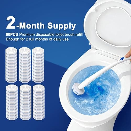 Akopryc 60pcs Toilet Cleaner Refill Pads for Clorox Wand | Upgrade 3-Layer, Won't Fall Apart, Powerful Foam, Safe On Porcelain thumbnail 6