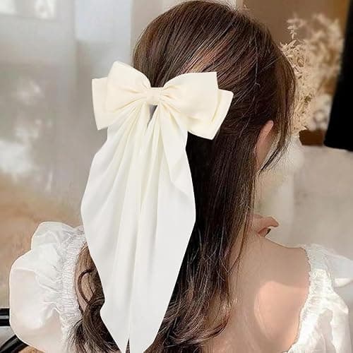 6 PCS Hair Bows for Women, Big Bow Hair Clips for Girls, Silky Satin Hair Bow Clips Oversized, Large Cute Aesthetic Hair Accessories Christmas Gifts Holiday Green Color thumbnail 3
