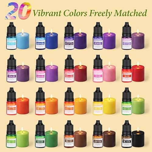 SAEUYVB Soy Wax for Candle Making,5lbs Natural Soy Wax Pellets with 20 Color Liquid Dye,20 Cotton Wicks,Complete Candle Making Supplies for Adults- Ideal for Home Decoration & DIY Gifts thumbnail 4