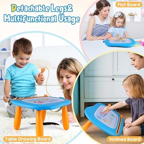 Smasiagon Magnetic Drawing Board for Kids - Toddler Toys for Age 1-2 Boys Girls - Educational Learning Toys for 1 2 3 Year Old Baby Birthday Gifts (Blue) thumbnail 6