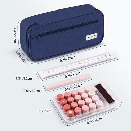 WEMATE Large Pencil Case, Big Capacity Pencil Pouch Stationery Pen Bag, Storage High Capacity Bag Pouch Holder Box Organizer, Marker Pen Case for Women & Men thumbnail 3