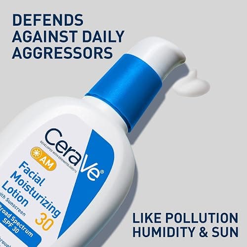 CeraVe AM Facial Moisturizing Lotion with SPF 30, Oil-Free Face Moisturizer with SPF, Formulated with Hyaluronic Acid, Niacinamide & Ceramides, Non-Comedogenic, Broad Spectrum Sunscreen, 3 Ounce thumbnail 2