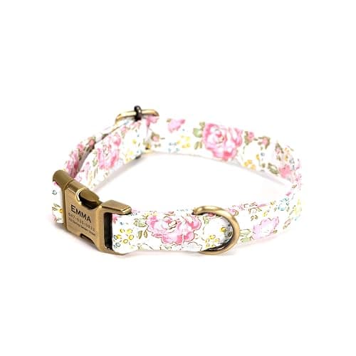 Personalized Dog Collar with Name and Phone Number Engraved,Adjustable Custom Puppy Collar,Organic Cotton Pet Collar for Small Medium Large Boy Girl Dogs thumbnail 3
