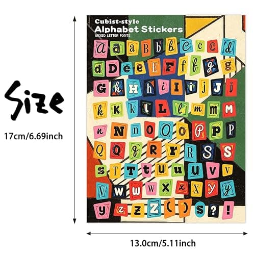 Jacone 1488Pcs Magazine Letter Stickers - 16 Sheets Colorful Alphabet Number Symbols Stickers, Waterproof DIY Decals for Bottles, Scrapbooking Supplies Journaling DIY Crafts Gift Junk Journal thumbnail 3