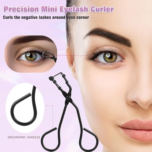 Eyelash Curler, MODUSKYE 7 in 1 Eyelashes Curler Eyebrow Tool with Replacement Refill Pads, Partial Lash Curler Eyes Makeup Tools Women Natural Lashes thumbnail 4