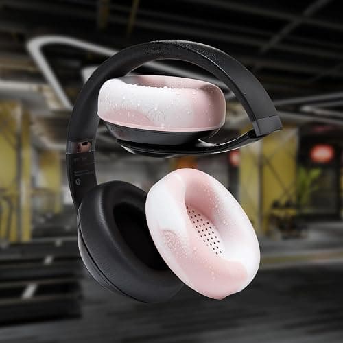 WC SweatZ Studio Pro - Patented Protective Silicone Earpad Covers for Beats Studio Pro Made by Wicked Cushions | Sweatproof & Easily Washable | Pink Marble thumbnail 4