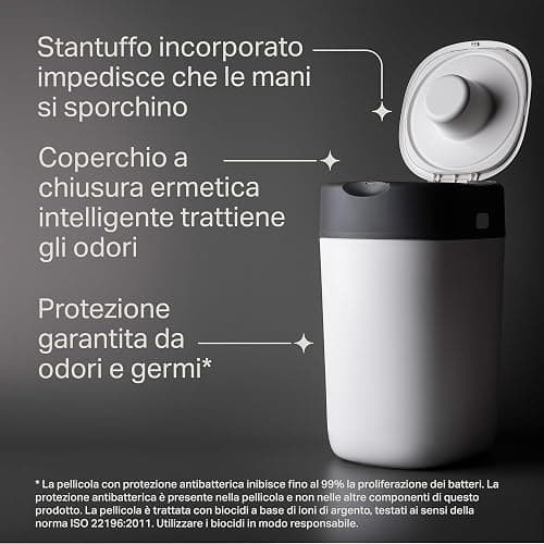 Tommee Tippee Starter set Mangiapannolini Twist & Click con 6 Ricariche con Pellicola Antibatterica Multistrato, Bianco (la confezione può variare) thumbnail 4