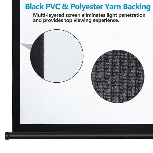 SUPER DEAL 80'' 16:9 HD Projection Screen Foldable Anti-Crease Portable Projector Movie Screen Manual Pull Down for Home Theater Presentation Education Outdoor Indoor Public Display, Black thumbnail 6