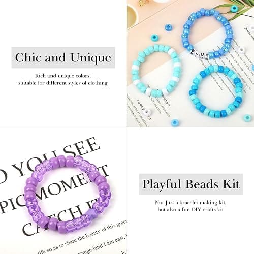 Acerich 4022 Pcs Pony Beads for Friendship Bracelet Making Kit, 96 Colors 5 Boxes Friendship Bracelet Beads 6x9mm Rainbow Kandi Beads with 1000 Pcs Letter Beads for Jewelry Making thumbnail 7