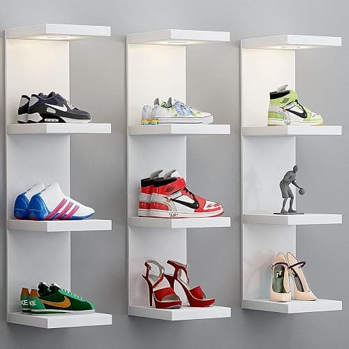 LitaEther Versatile 4 Tier Wall Shelf Unit,White Lack Wall Shelf,Display Floating Shelf with LED Remote Control Light thumbnail 7