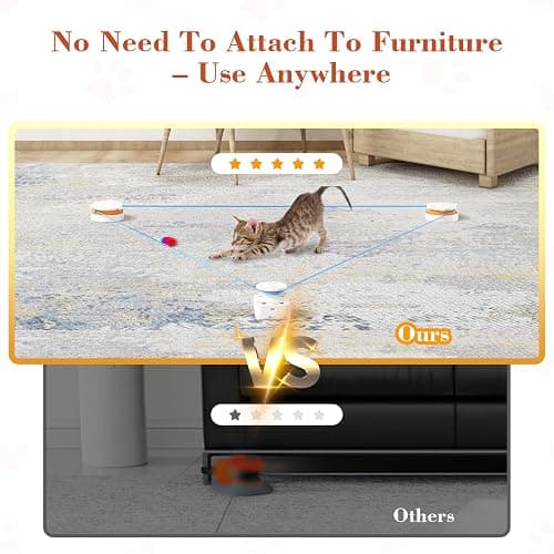 Interactive Cat Toy for Indoor Cats – Automatic Moving & Enrichment Toy for Indoor Cats/Kitten, Auto/Manual Control Cat Treadmill for Exercise & Mental Stimulation, Stimulating Chase Toys (H1K2) thumbnail 3
